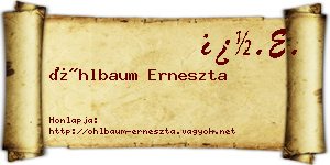 Öhlbaum Erneszta névjegykártya